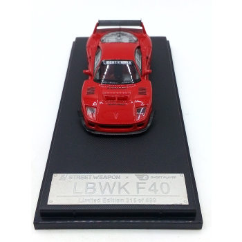 Ferrari F40 LBWK Liberty Walk red Limited Edition 315/499 + decal - skala 1:64 - Street Warrior